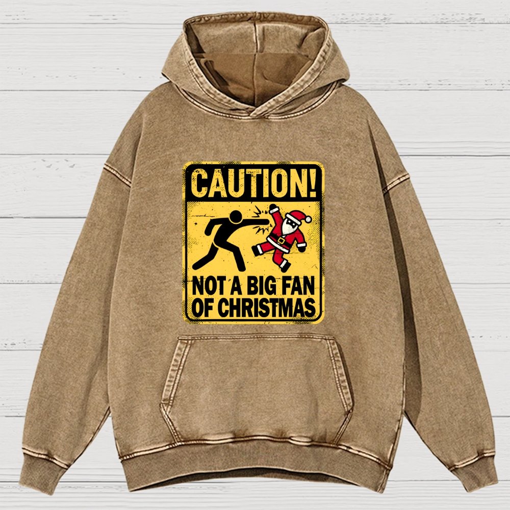 Christmas Caution Vintage Distressed Hoodie