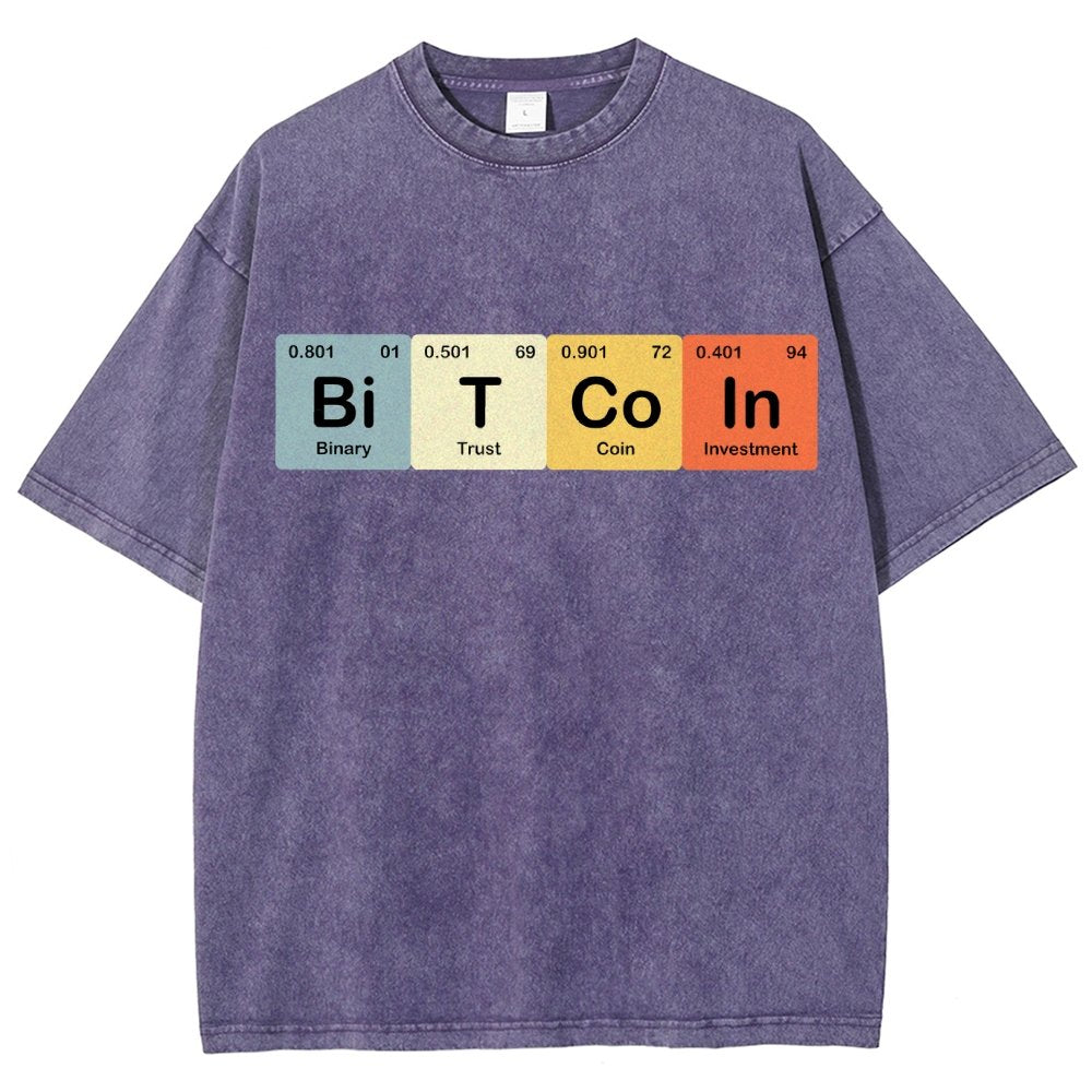 Bitcoin Periodic Table Cryptocurrency BTC Funny Vintage Vintage Distressed T-shirt
