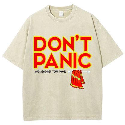 Don't Panic With Towel Vintage Distressed T-shirt