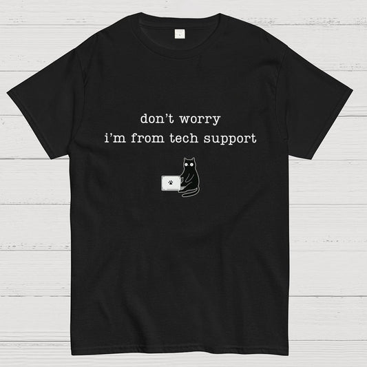 Don't Worry I'm From Tech Support Cat Geek T-Shirt