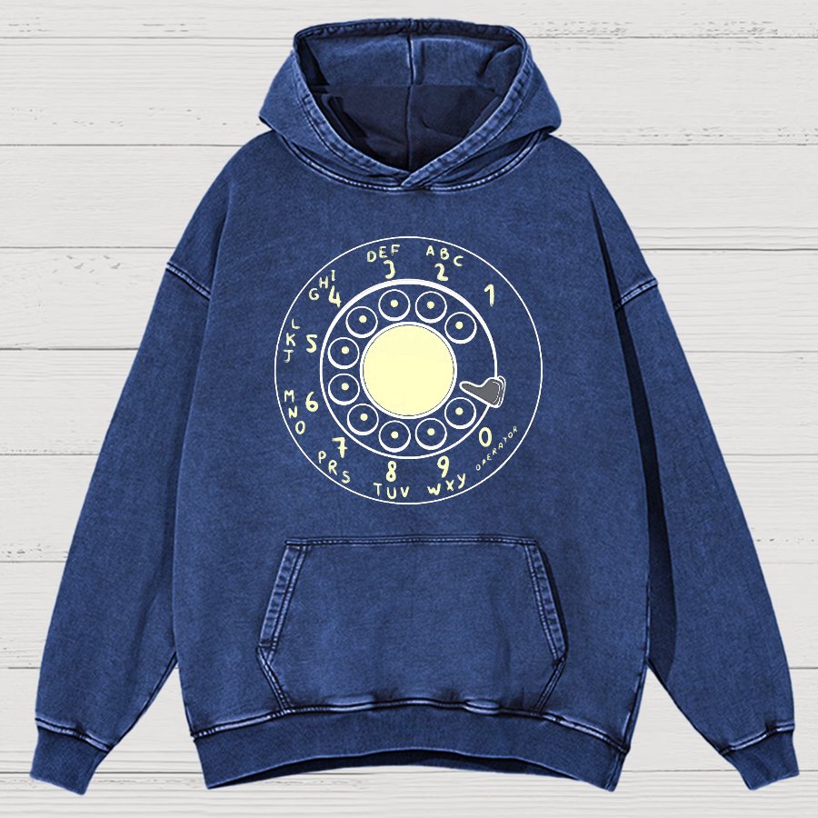 Rotary Dial Vintage Funny Nerd Vintage Distressed Hoodie