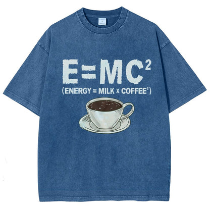 Funny Energy milk coffee science Vintage Distressed T-shirt