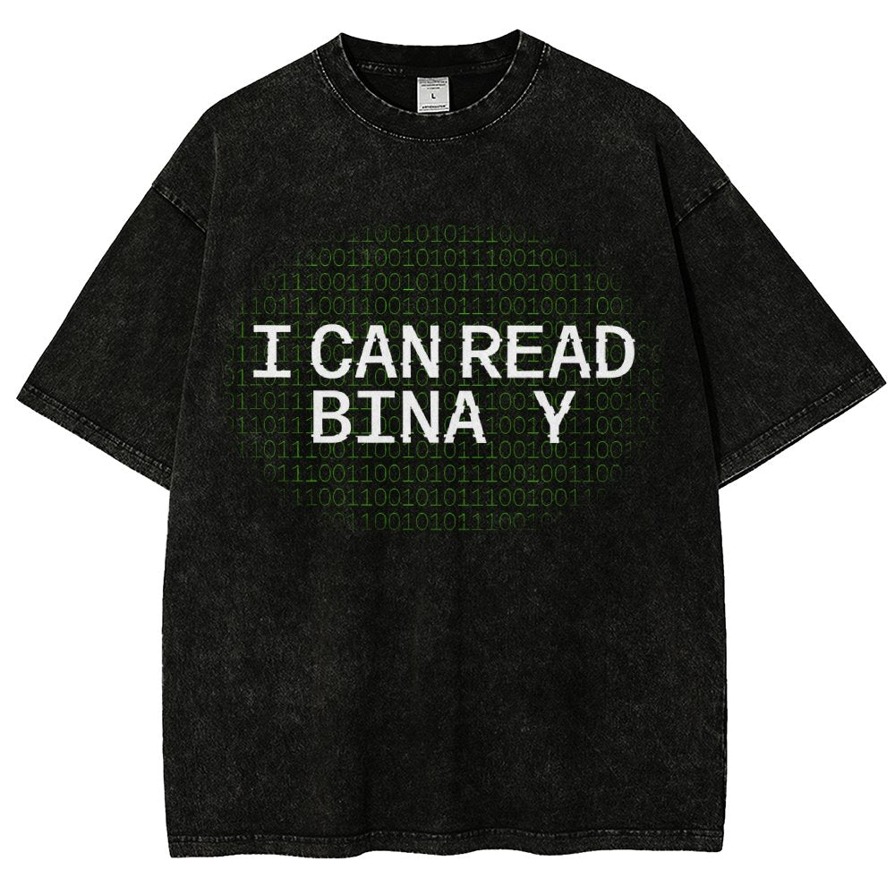 I Can Read Binary Vintage Distressed T-shirt