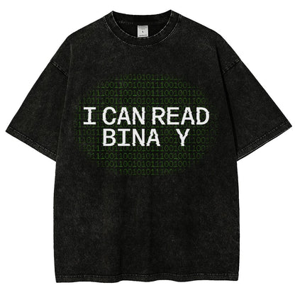 I Can Read Binary Vintage Distressed T-shirt