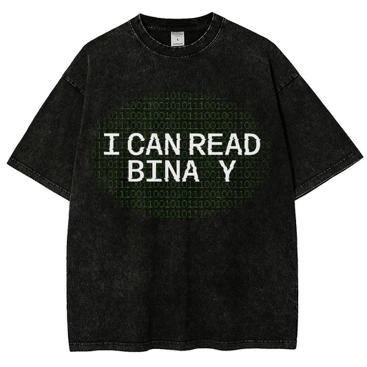 I Can Read Binary Vintage Distressed T-shirt