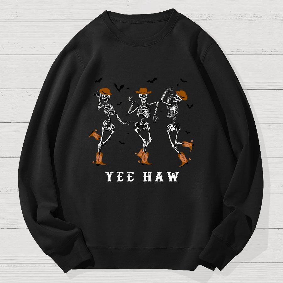Dancing Skeleton Pumpkin Halloween Geek Cotton Sweatshirt