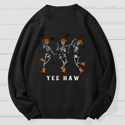 Dancing Skeleton Pumpkin Halloween Geek Cotton Sweatshirt