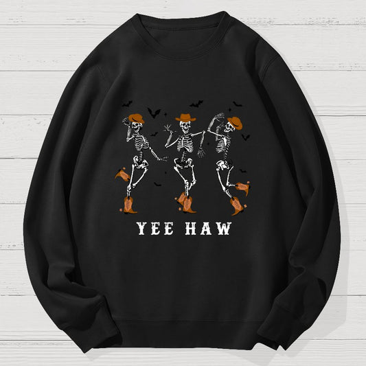Dancing Skeleton Pumpkin Halloween Geek Cotton Sweatshirt