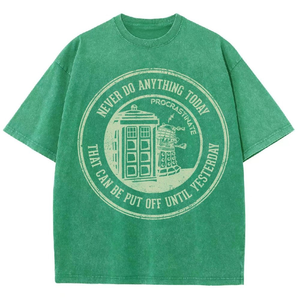 Time Travel Procrastination Vintage Distressed T-shirt