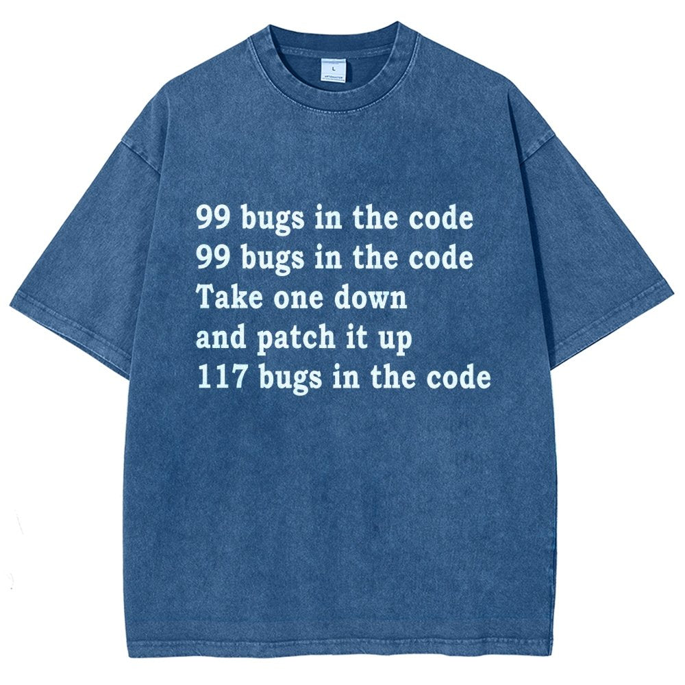 99 Bugs In The Code Vintage Distressed T-shirt
