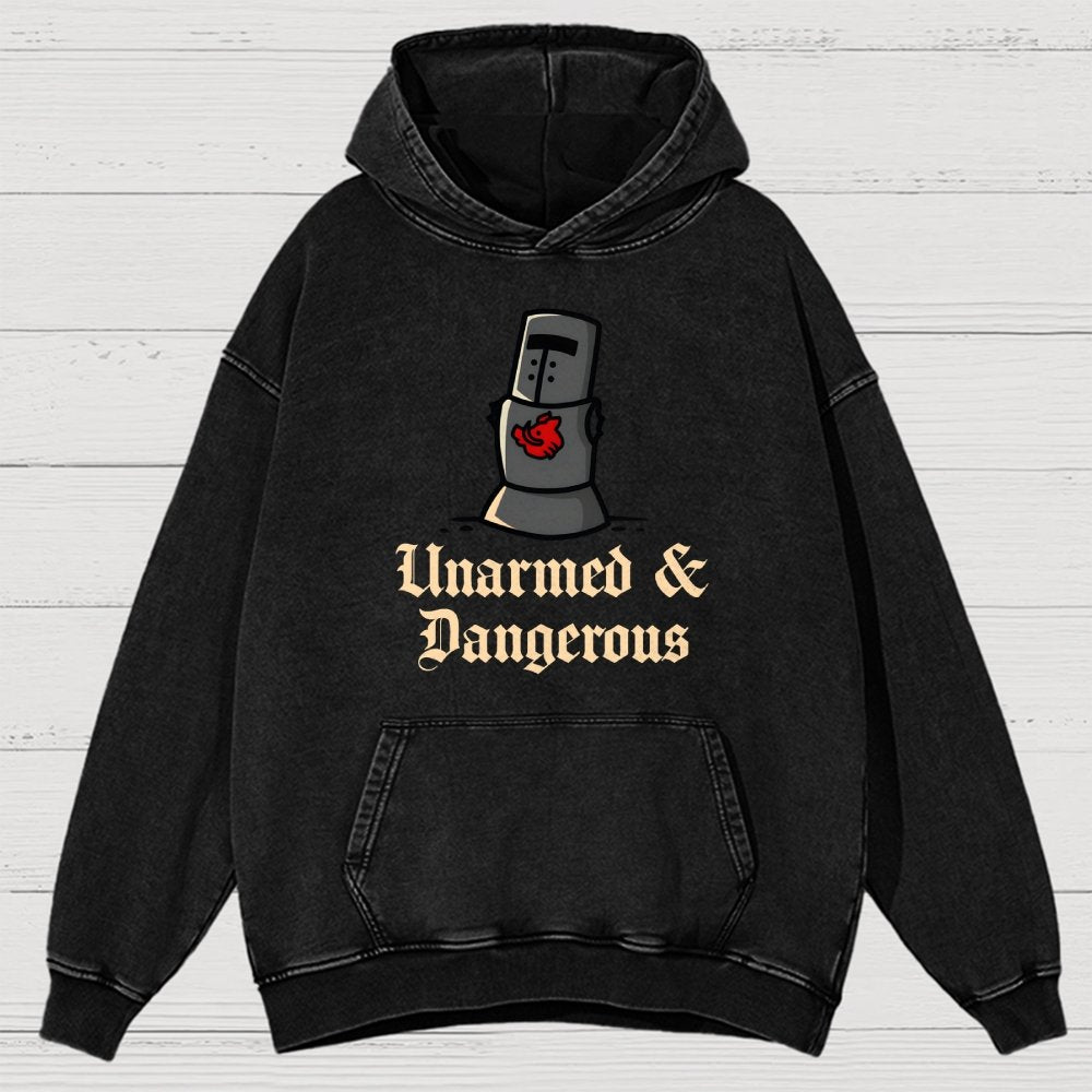 Unarmed And Dangerous Vintage Distressed Hoodie