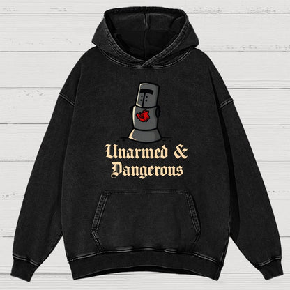 Unarmed And Dangerous Vintage Distressed Hoodie