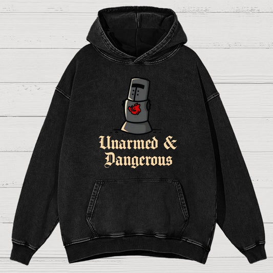 Unarmed And Dangerous Vintage Distressed Hoodie
