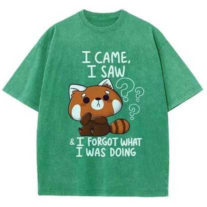 I Came I Saw I Forgot What I Was Doing Forgetful Red Panda Vintage Distressed T-shirt
