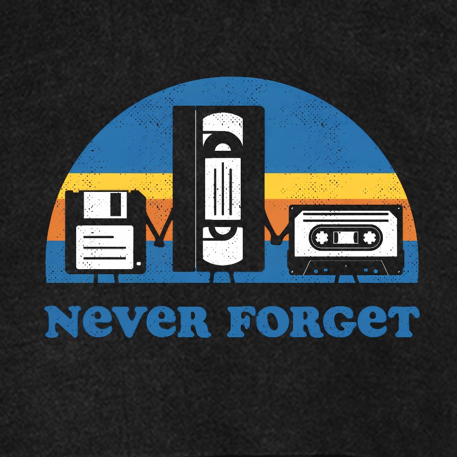 Never Forget Geeky Vintage Distressed Hoodie