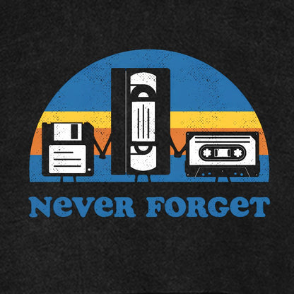 Never Forget Geeky Vintage Distressed Hoodie
