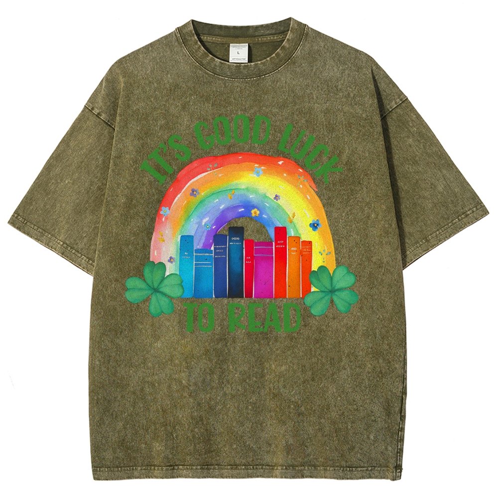 It's Good Luck to Read Shirt, St. Patrick's Day Reading Vintage Distressed T-shirt