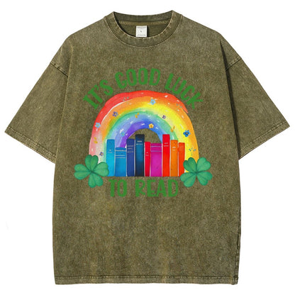 It's Good Luck to Read Shirt, St. Patrick's Day Reading Vintage Distressed T-shirt