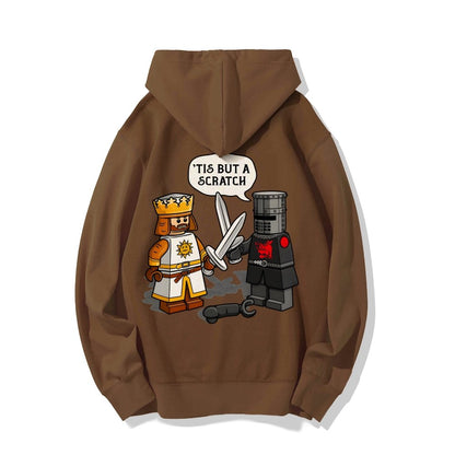 King Vs Knight Printed Back Unisex Cotton Hoodie