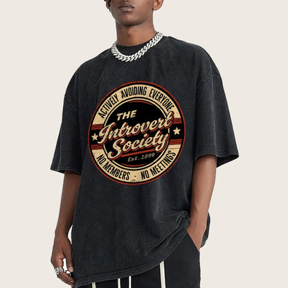 The Introvert Society Vintage Distressed T-shirt