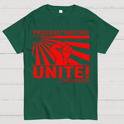 Procrastinators Unite Wall Geek T-Shirt