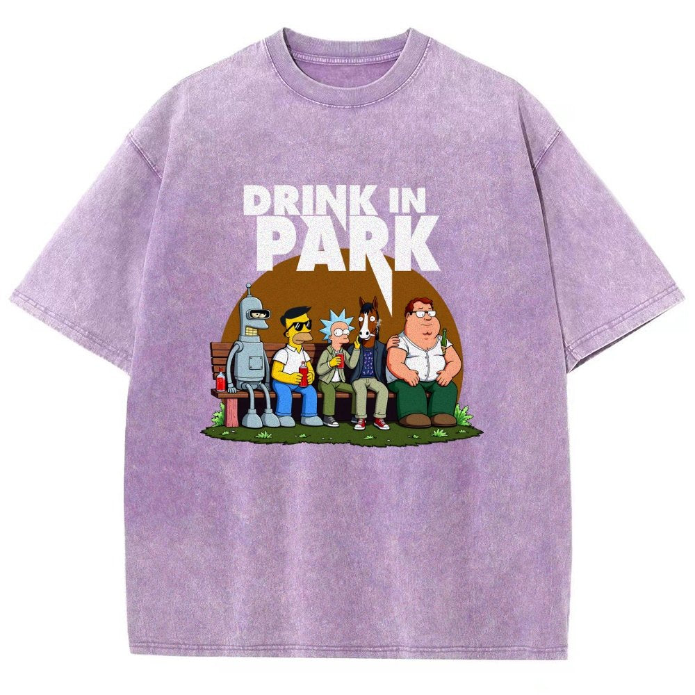 Drink in Park Vintage Distressed T-shirt