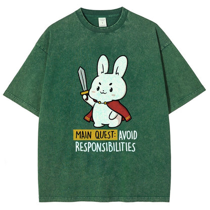 Main Quest Avoid Responsibilities Vintage Distressed T-shirt