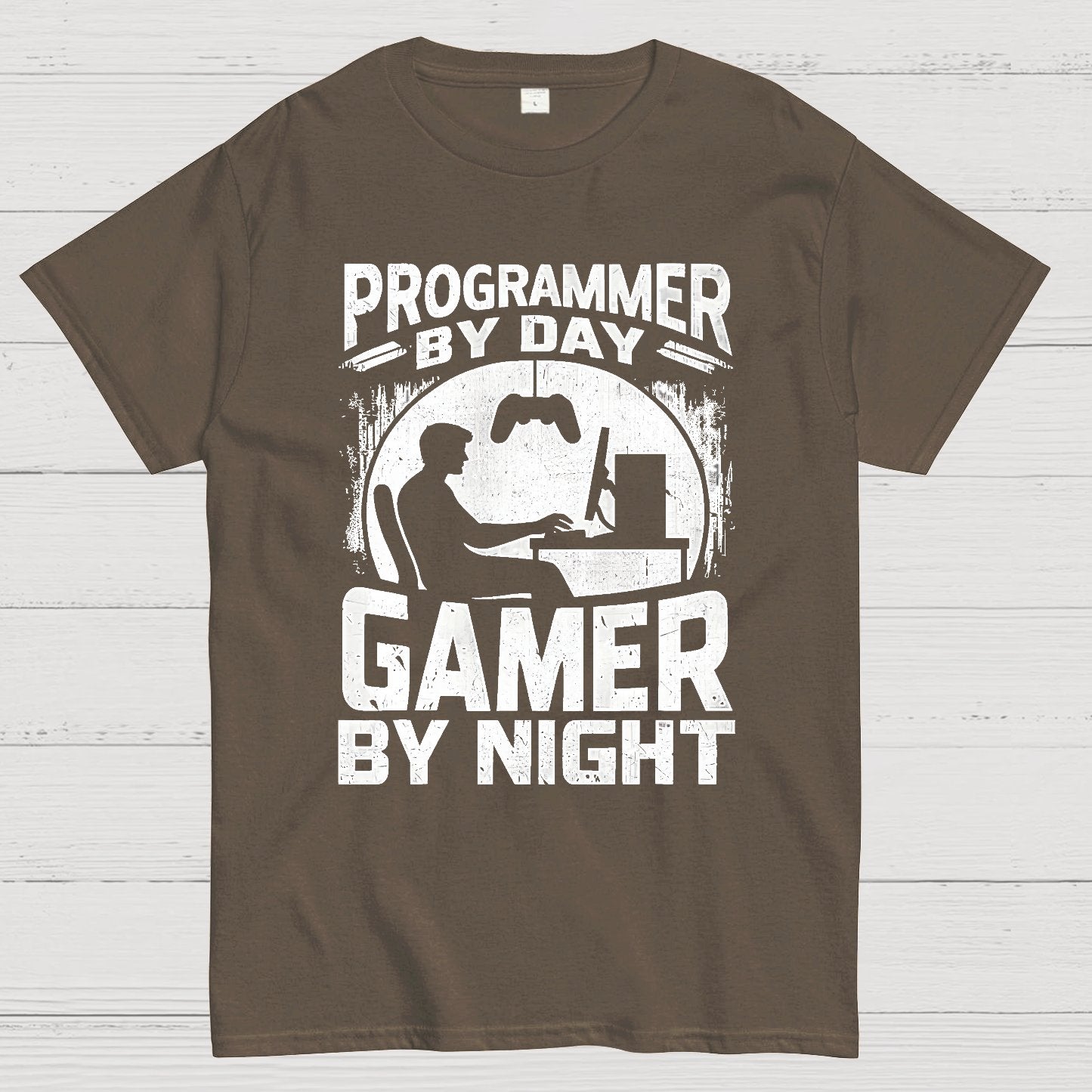 Programmer By Day Gamer By Night Computer Programming T-Shirt