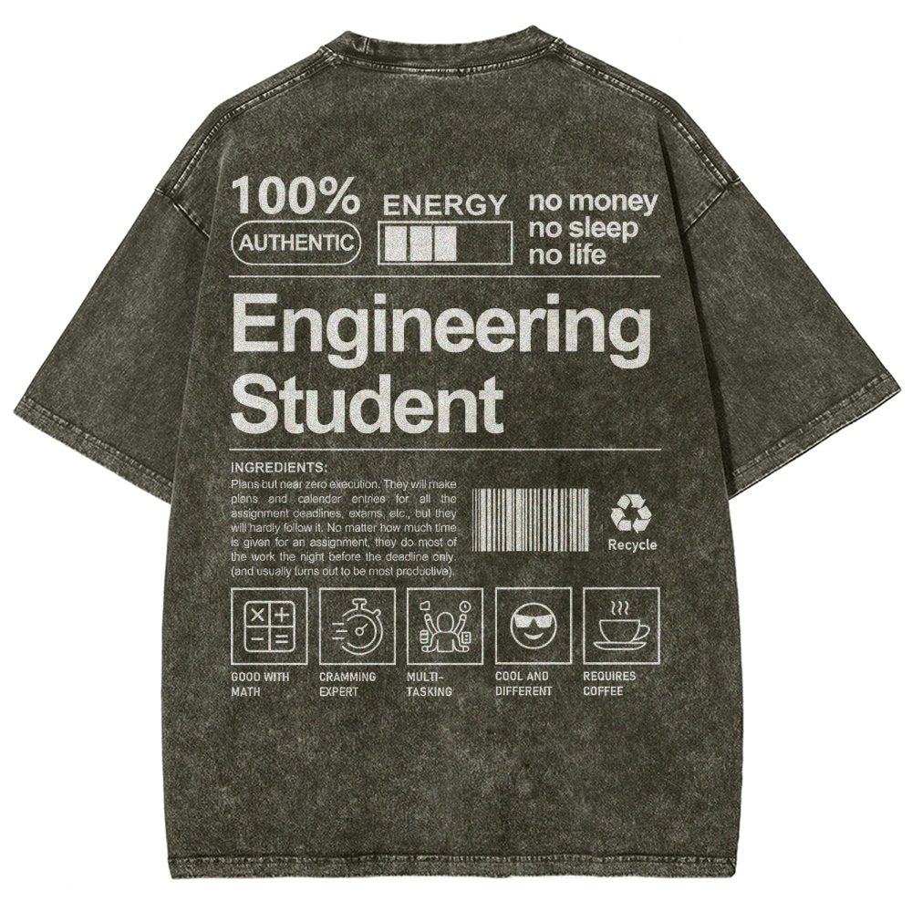 Engineering Student Unisex Fit Washed T-Shirt