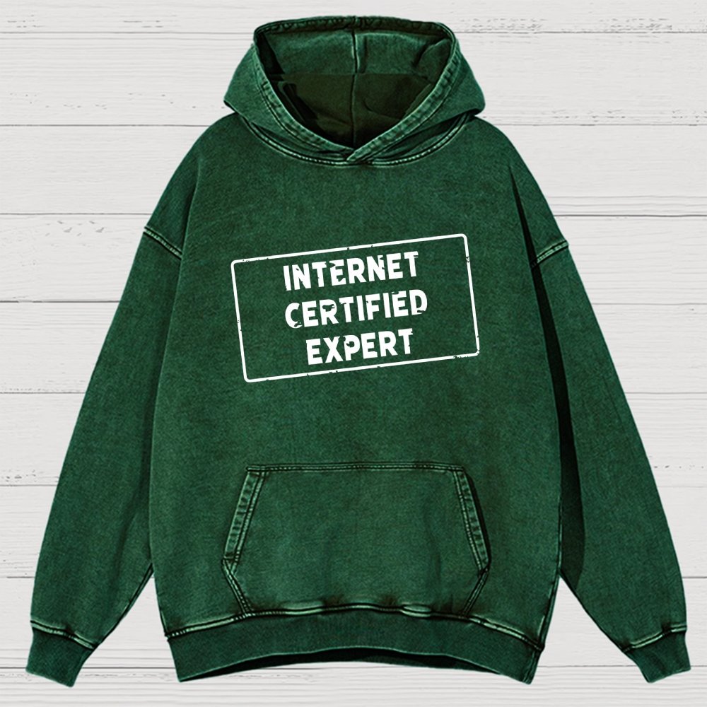 Internet Certified Expert Vintage Distressed Hoodie