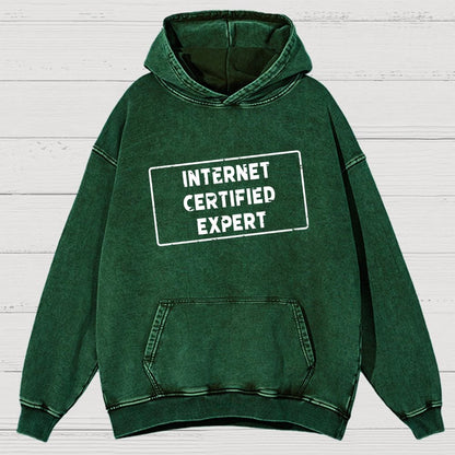 Internet Certified Expert Vintage Distressed Hoodie
