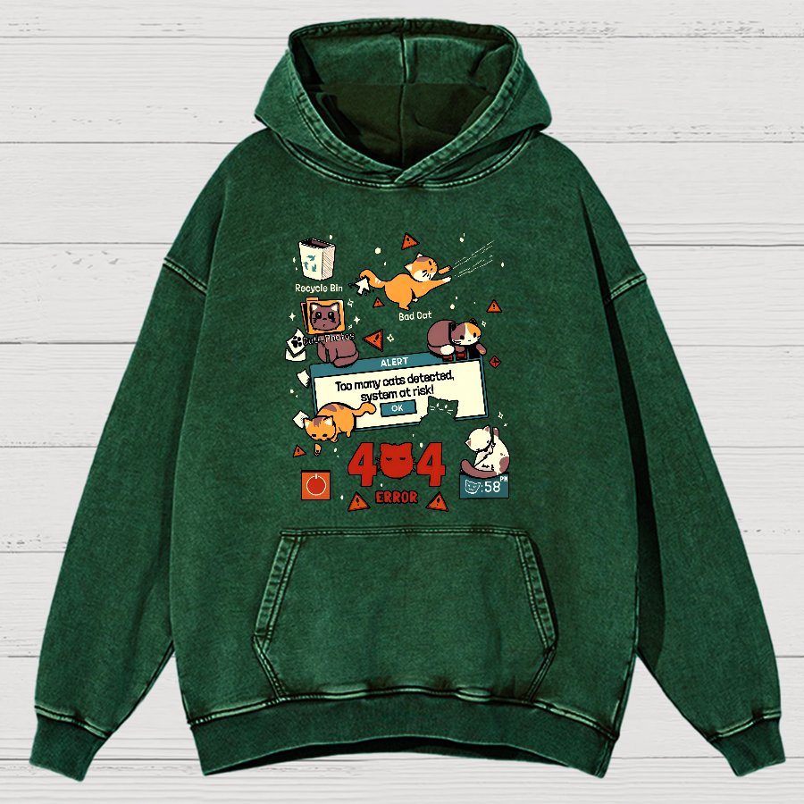 Too Many Cats Alert Vintage Distressed Hoodie