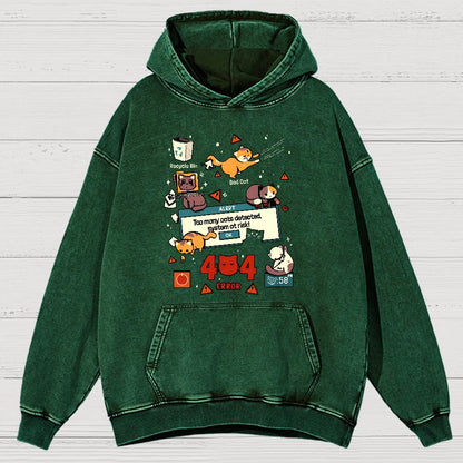 Too Many Cats Alert Vintage Distressed Hoodie