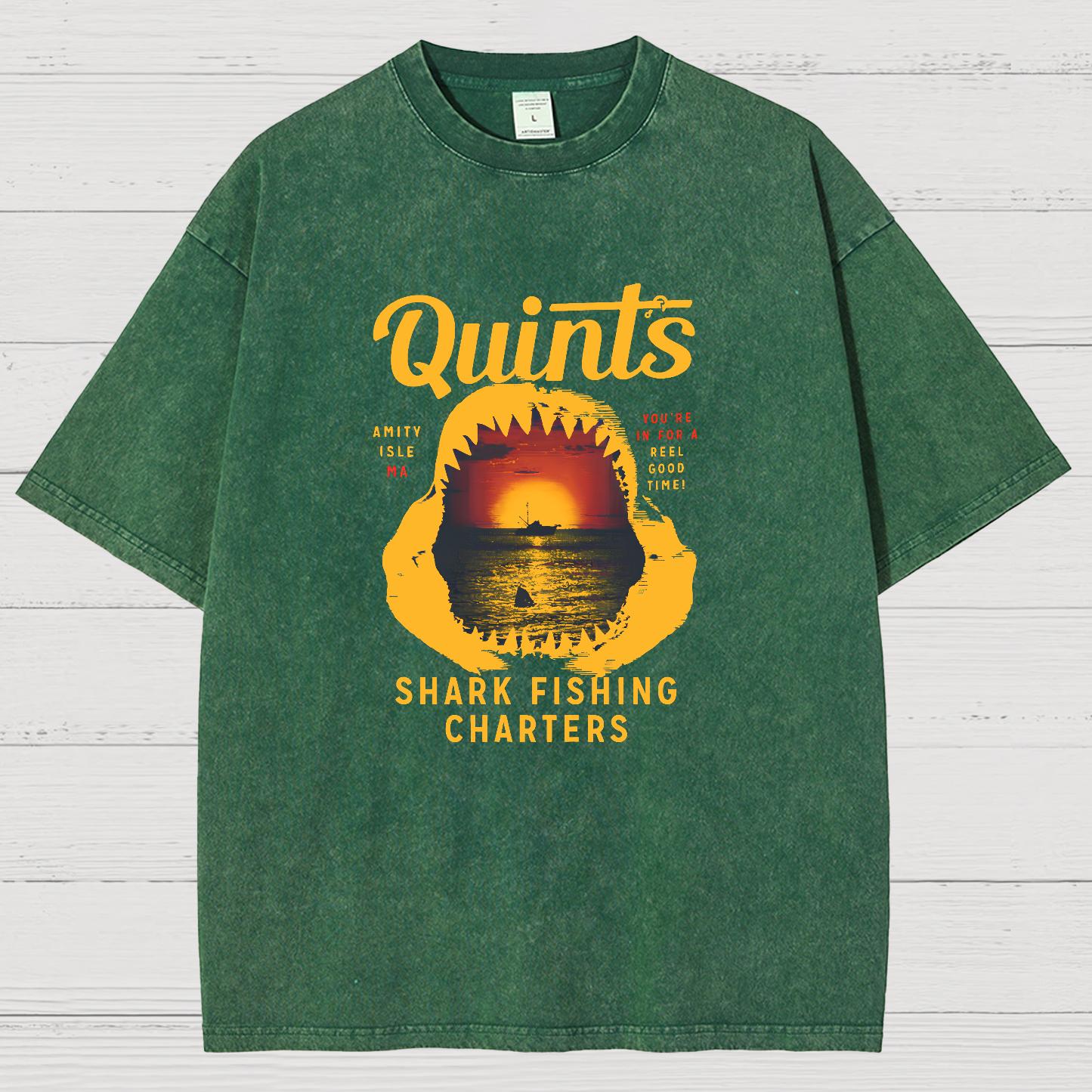 Captain's Shark Fishing Charters Vintage Distressed T-shirt