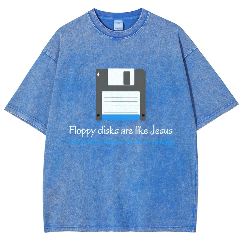 Floppy Disks Are Like Jesus Vintage Distressed T-shirt