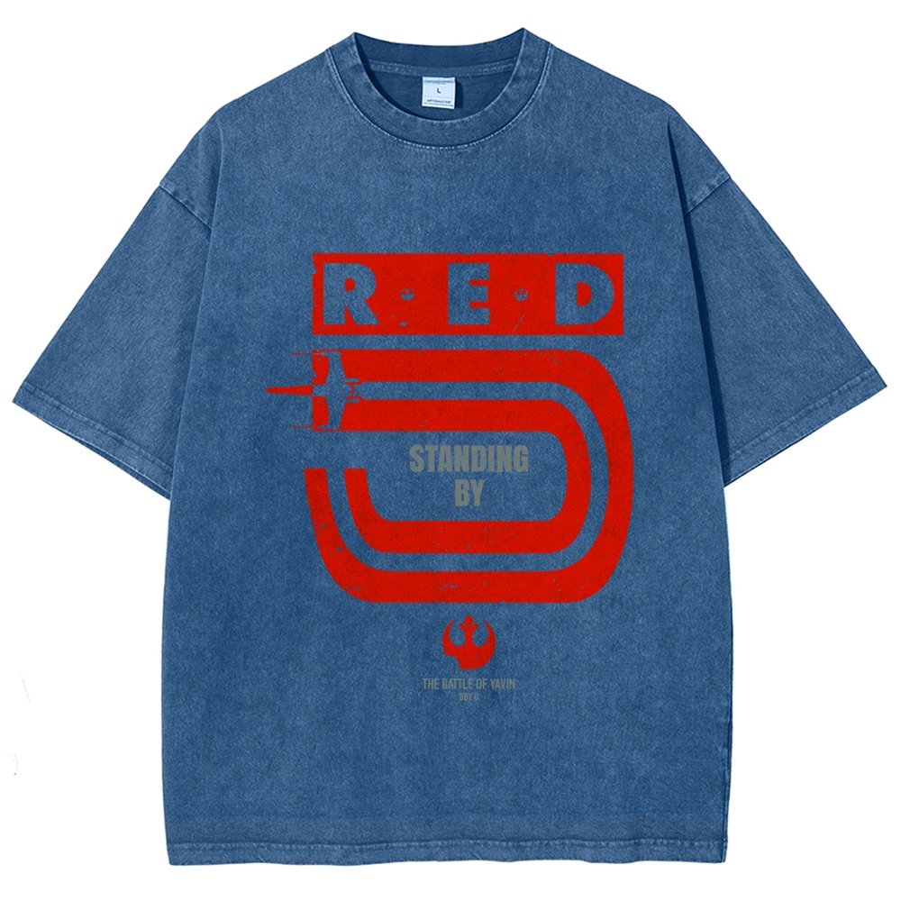 Red Star Standing By Vintage Distressed T-shirt