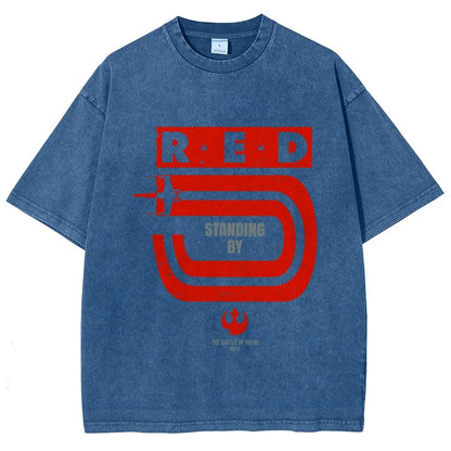 Red Star Standing By Vintage Distressed T-shirt