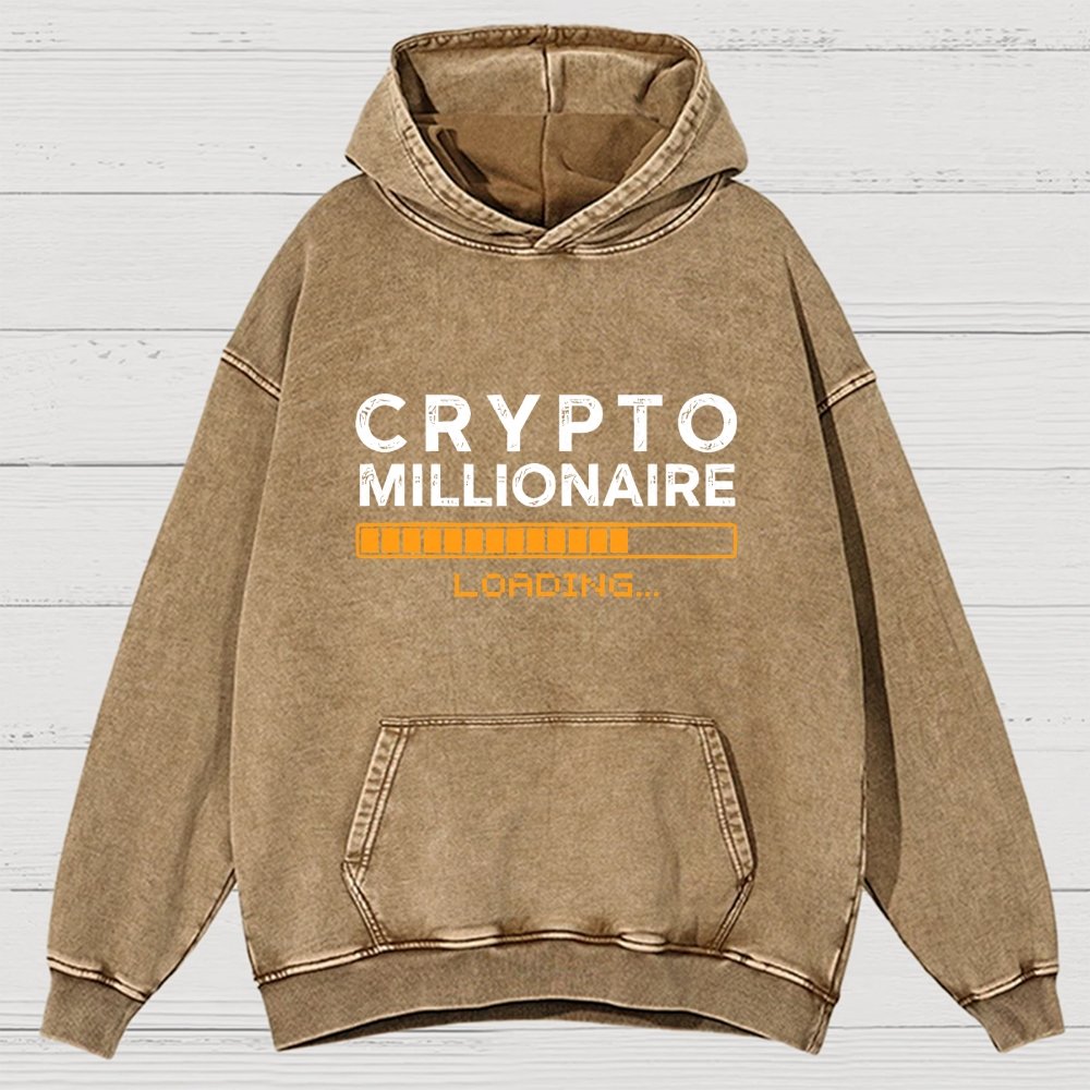 Crypto Millionaire Loading Vintage Distressed Hoodie