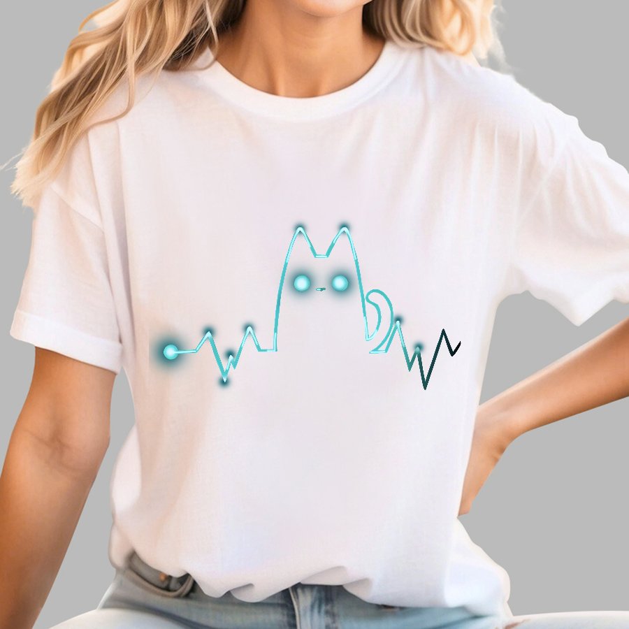 Heart Cat Beat Geek T-Shirt