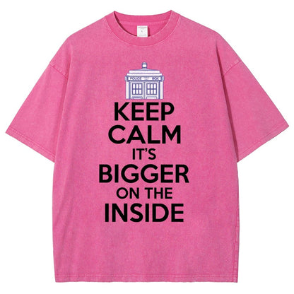 Keep Calm It's Larger On The Inside Vintage Distressed T-shirt
