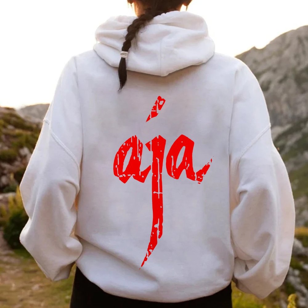Aja Printed Back Unisex Cotton Hoodie