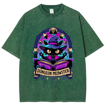 Feline Dungeon Keeper Meowster Vintage Distressed T-shirt