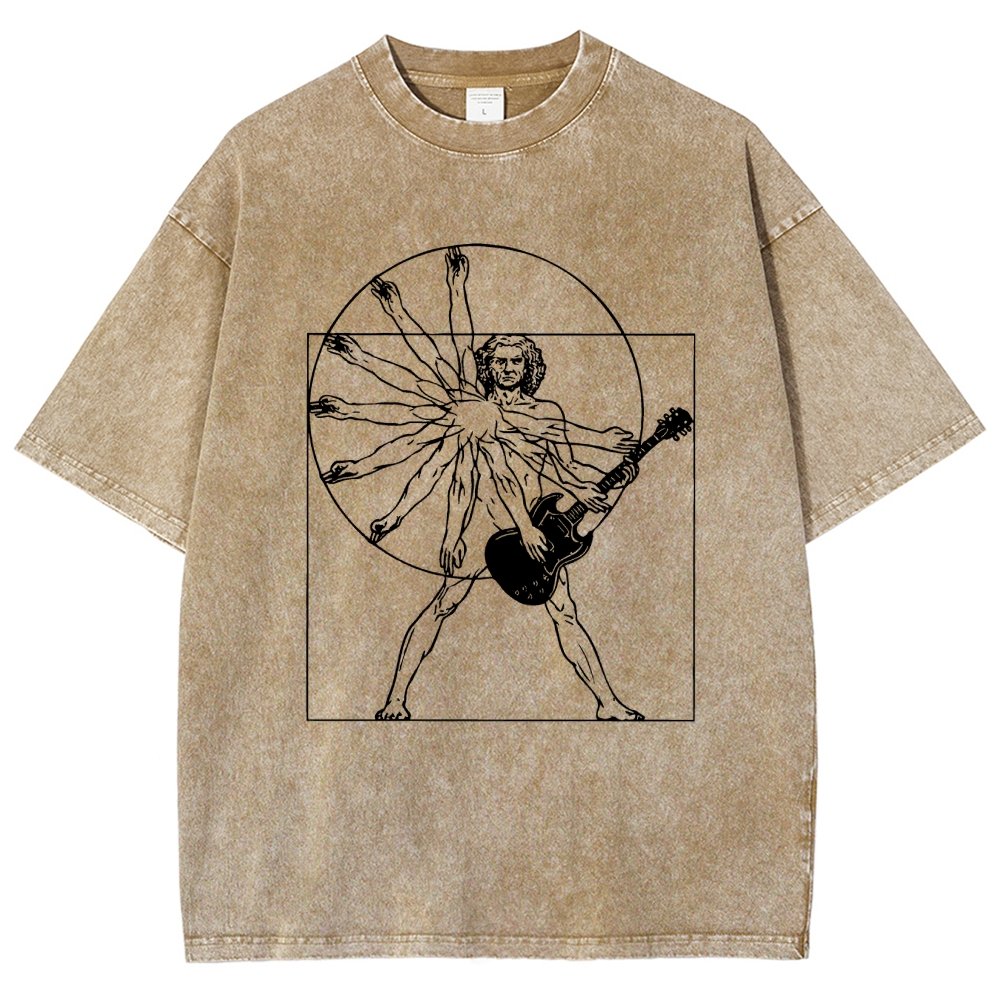 Vitruvian Man Vintage Distressed T-shirt