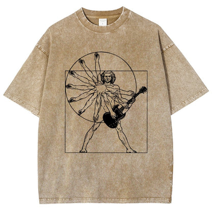 Vitruvian Man Vintage Distressed T-shirt