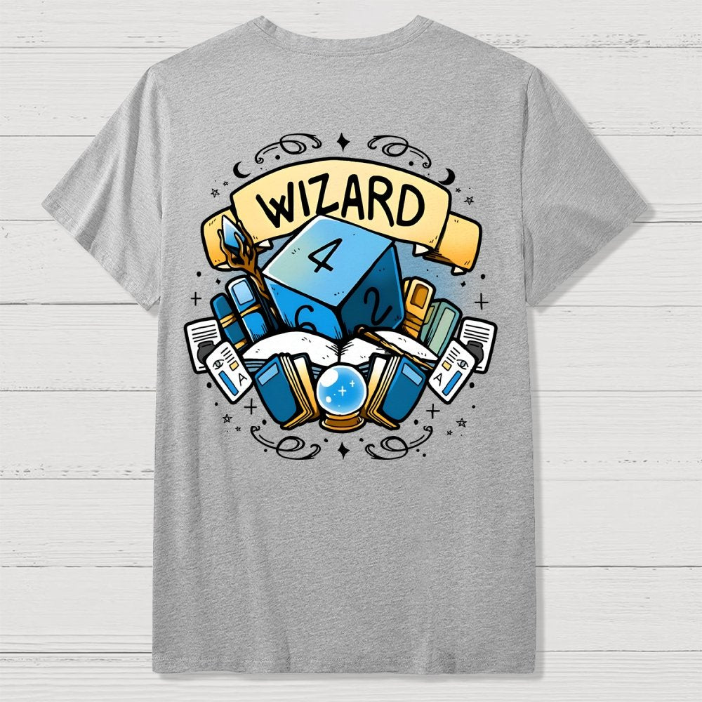 Wizard Dice Front And Back Printing Geek T-Shirt