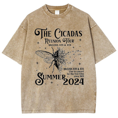 The Cicadas Reunion Tour Summer 2024 Vintage Distressed T-shirt