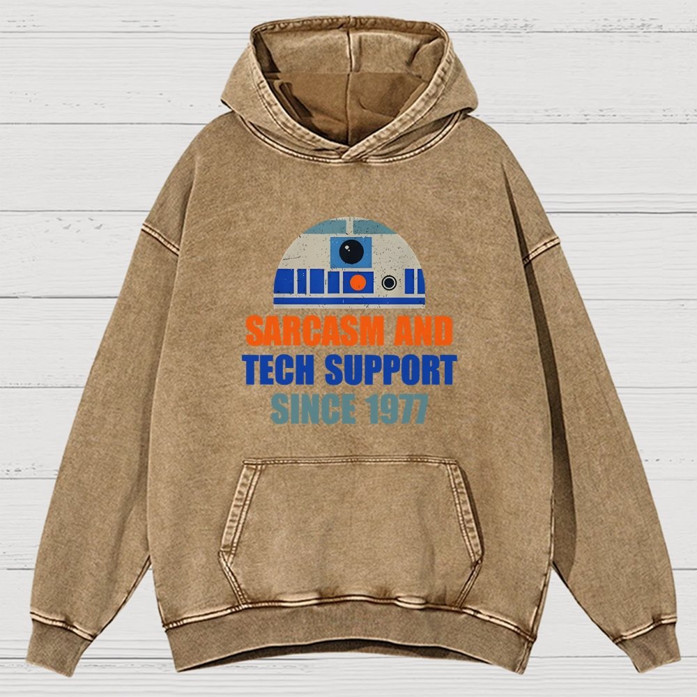 Providing Sarcasm and Tech Support Since 1977 Vintage Distressed Hoodie