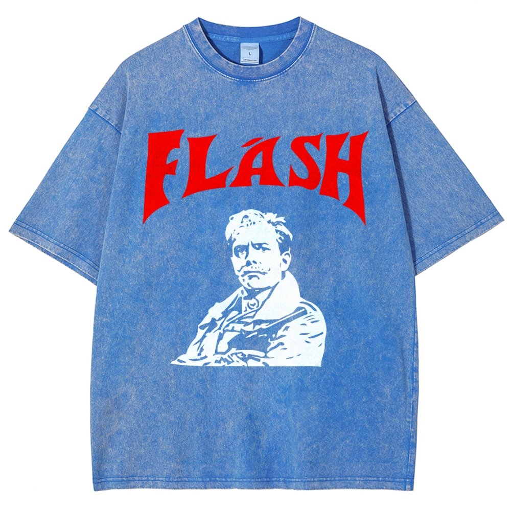 Mister Flashy Flash Spoof Ringer Vintage Distressed T-shirt