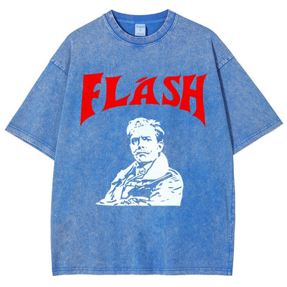 Mister Flashy Flash Spoof Ringer Vintage Distressed T-shirt