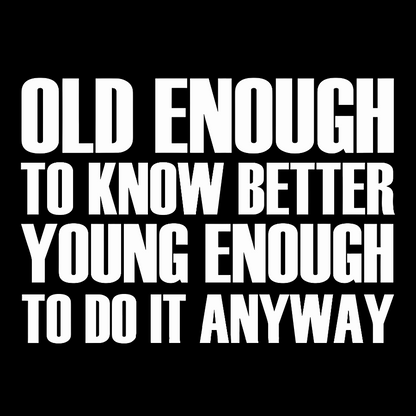 Old Enough To Know Better Young Enough To Do It Anyway Geek T-Shirt